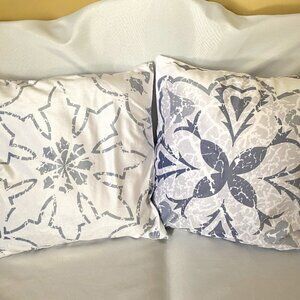 Accuratex Winter Christmas Theme Snow Flakes Silver Grey & White Pillow Set Of 2